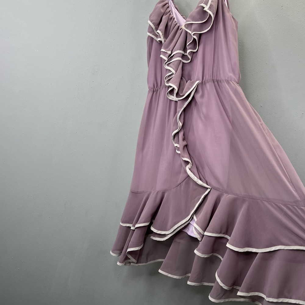 Ya Los Angeles Lavender Ruffle Midi Dress - Picture 2 of 8